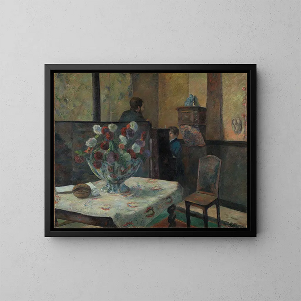 Sisätiloissa - Paul Gauguin — kehystetty taideteos seinällä