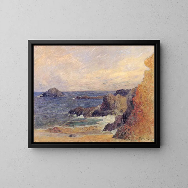 La Côte rocheuse ou Rochers au bord de la mer - Paul Gauguin — kehystetty taideteos seinällä