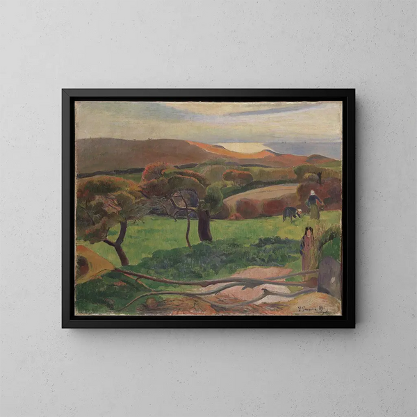 Bretagne maisema - Paul Gauguin — kehystetty taideteos seinällä