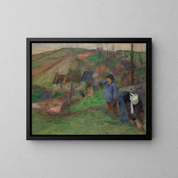 Bretagne maisema - Paul Gauguin — kehystetty taideteos seinällä
