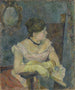 Madame Mette Gauguin en robe de soirée - Paul Gauguin — näkymä teoksesta
