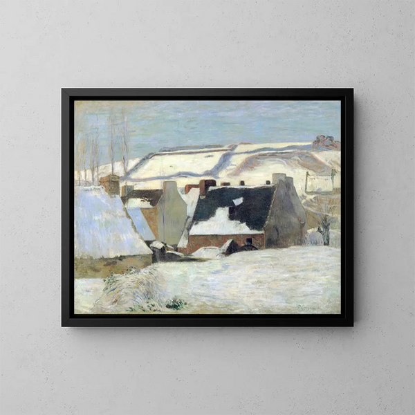 Pont-Aven under snön tai Lumisävy - Paul Gauguin — kehystetty taideteos seinällä