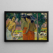 Kolme tahitilaisnaista - Paul Gauguin — kehystetty taideteos seinällä