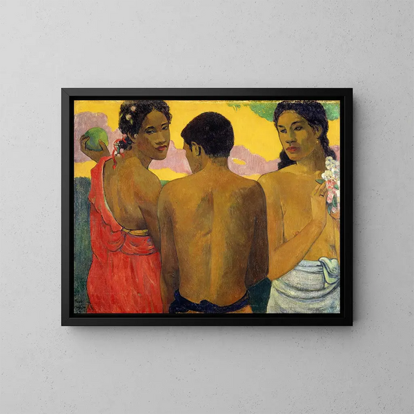 Trois Tahitiennes - Paul Gauguin — kehystetty taideteos seinällä