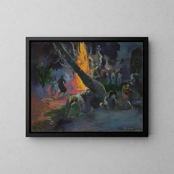 Upa Upa, tulen tanssi - Paul Gauguin — kehystetty taideteos seinällä