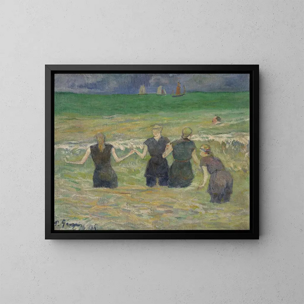 Naiset kylpemässä - Paul Gauguin — kehystetty taideteos seinällä