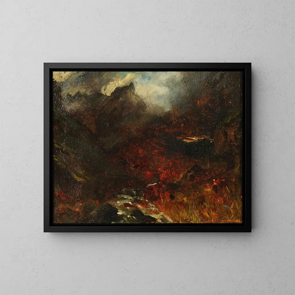 Le Val d'Enfer au pied du Sancy - Paul Huet — kehystetty taideteos seinällä