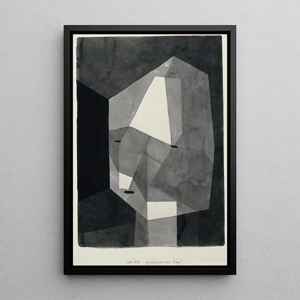 Pää karkeasti veistetty - Paul Klee — kehystetty taideteos seinällä