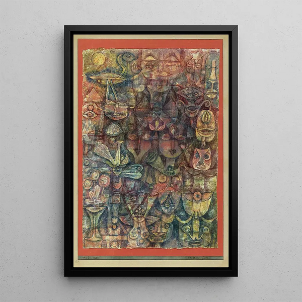 Outo puutarha - Paul Klee — kehystetty taideteos seinällä