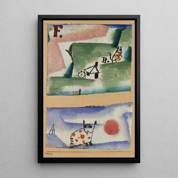 Kissojen alue - Paul Klee — kehystetty taideteos seinällä