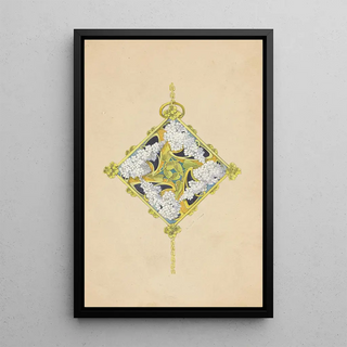 Paul Louchet - Ontwerp voor een hanger met bloemtakken van seringen van gemailleerd goud.webp