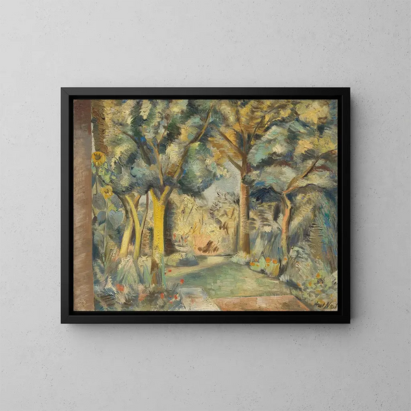 Le jardin à Meadle - Paul Nash — kehystetty taideteos seinällä