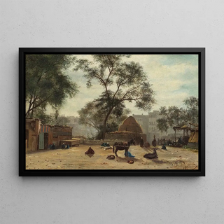 Paul Philippoteaux - Market scene at Choubra Cairo.webp