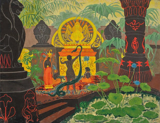 Temple vaudou ou La charmeuse de serpents - Paul Ranson — näkymä teoksesta