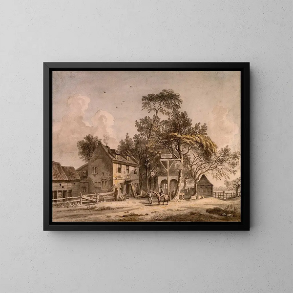 Une auberge - Paul Sandby — kehystetty taideteos seinällä