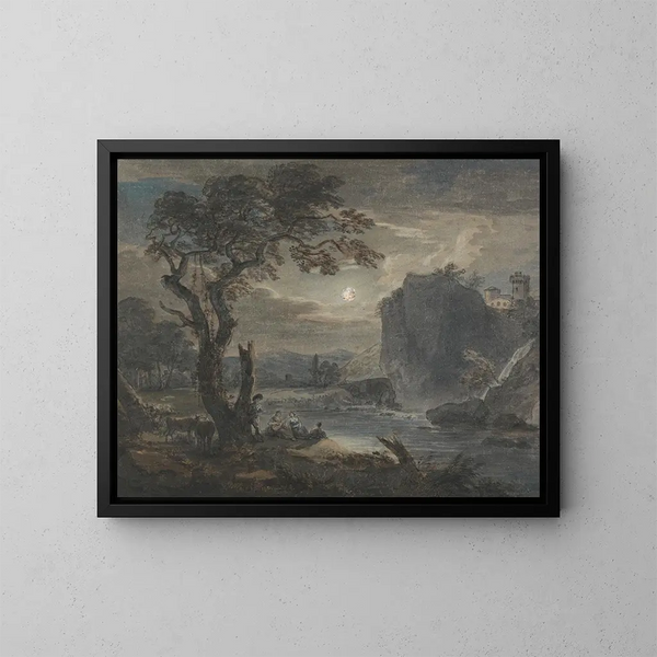 Musique au clair de lune - Paul Sandby — kehystetty taideteos seinällä