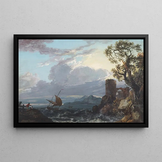 Paul Sandby - Stormy Sea with Castle Ruin and Figures.webp