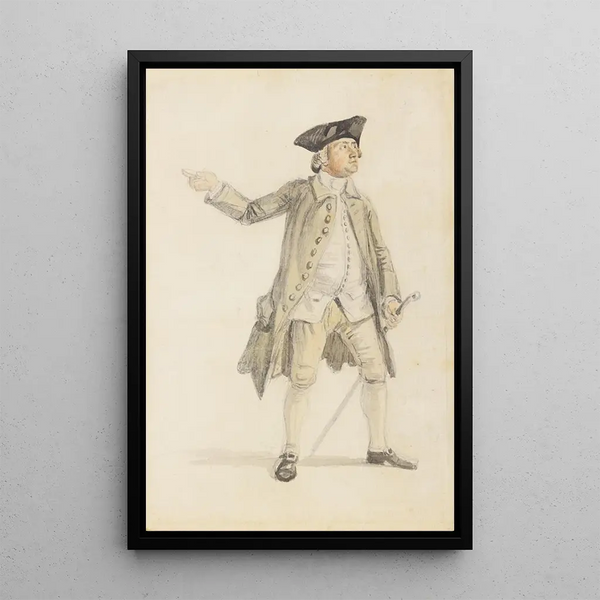 Tutkimus herrasta, jolla on tricorn-hattu | Paul Sandby — kehystetty taideteos seinällä