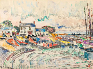 Groix, purjeiden puhdistus - Paul Signac — näkymä teoksesta