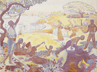 Ajan harmoniaan Ilo elää Sunnuntai meren rannalla - Paul Signac — näkymä teoksesta