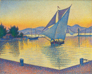 Le Port au soleil couchant, Opus 236, Saint-Tropez - Paul Signac — näkymä teoksesta