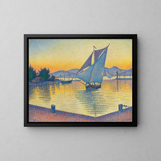 Le Port au soleil couchant, Opus 236, Saint-Tropez - Paul Signac — kehystetty taideteos seinällä