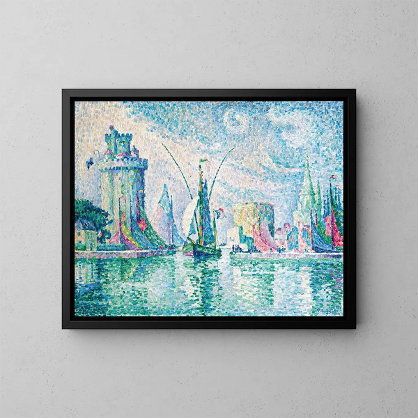 Les Tours vertes de La Rochelle - Paul Signac — kehystetty taideteos seinällä