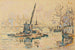 Pariisin maalaus, Seine joella Quai Malaquaisilla, nosturi - Paul Signac — näkymä teoksesta