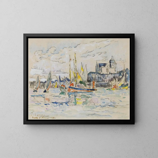 Näkymä Dolonnen satamasta - Paul Signac — kehystetty taideteos seinällä