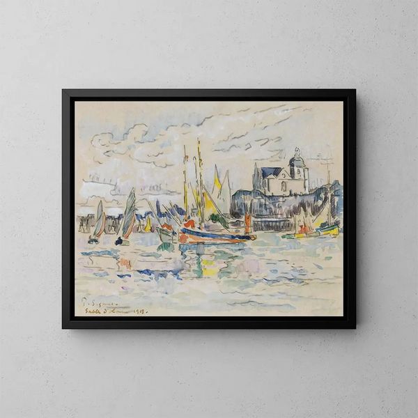 Näkymä Dolonnen satamasta - Paul Signac — kehystetty taideteos seinällä