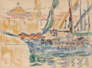 Saint-Tropez, les tartanes - Paul Signac — näkymä teoksesta