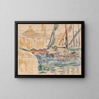Saint-Tropez, les tartanes - Paul Signac — kehystetty taideteos seinällä