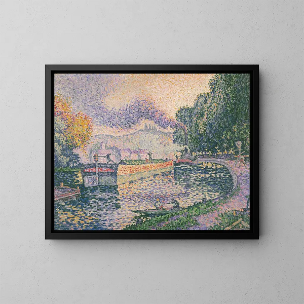 Le canal des remorqueurs à Samois - Paul Signac — kehystetty taideteos seinällä