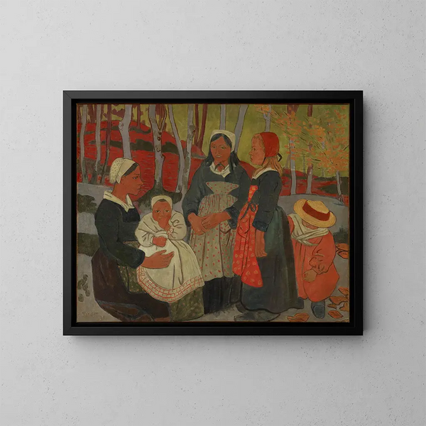 Bretons dans la forêt de Huelgoat - Paul Sérusier — kehystetty taideteos seinällä