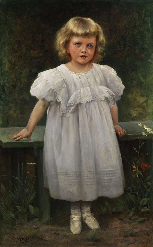 Portrait de jeune fille - Paul Theodor Röhr — kehystetty taideteos seinällä