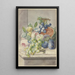 Nature morte avec une tranche de melon et deux roses, raisins, pêches, prunes et une noix - Paul Theodor van Brussel — kehystetty taideteos seinällä