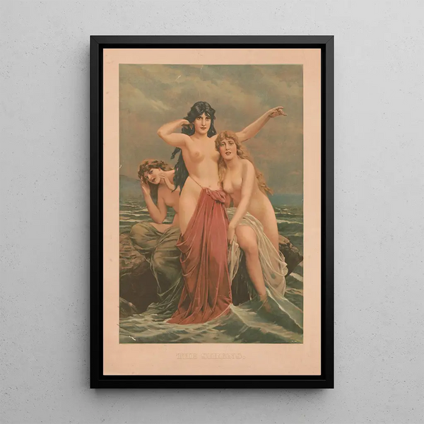 Les sirènes - Paul Thumann — kehystetty taideteos seinällä