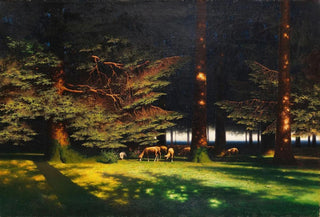 Paul Wilhelm KellerReutlingen - Grasende Schafe auf der Waldlichtung.webp