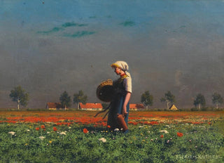 Paul Wilhelm KellerReutlingen - Mdchen mit Korb und Flasche im Mohnblumenfeld.webp