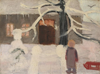 Poika lumessa - Paula Modersohn-Becker — näkymä teoksesta