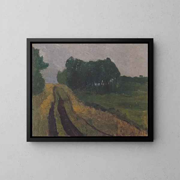 Maisema illalla - Paula Modersohn-Becker — kehystetty taideteos seinällä