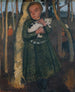 Fille dans une forêt de bouleaux avec un chat - Paula Modersohn-Becker — näkymä teoksesta