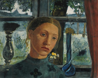 Tytön pää ikkunan edessä - Paula Modersohn-Becker — näkymä teoksesta