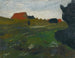 Maisema pensaalla ja punaisilla taloilla - Paula Modersohn-Becker — näkymä teoksesta