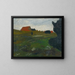 Maisema pensaalla ja punaisilla taloilla - Paula Modersohn-Becker — kehystetty taideteos seinällä