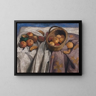 Luontoaiheinen asetelma omenoilla ja banaaneilla - Paula Modersohn-Becker — kehystetty taideteos seinällä