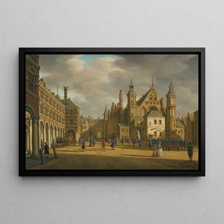 Paulus Constantijn la Fargue - The Hague A View Of The Binnenhof Looking North With The Ridderzaal.webp