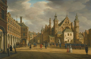Paulus Constantijn la Fargue - The Hague A View Of The Binnenhof Looking North With The Ridderzaal.webp