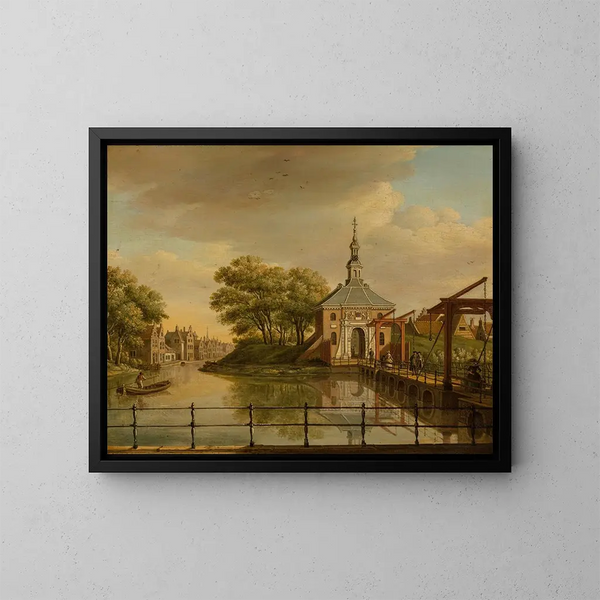 Vue de la Zijlpoort à Leyde - Paulus Constantijn la Fargue — kehystetty taideteos seinällä