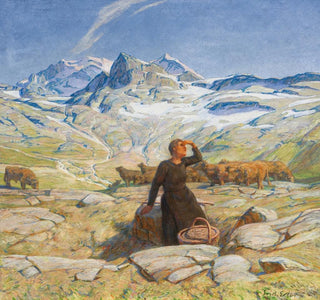 Paysage avec jeune paysanne - Erich Erler
